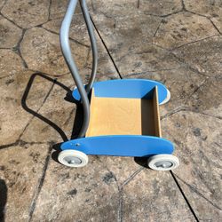IKEA Child Mula Wood Push  Cart Toy