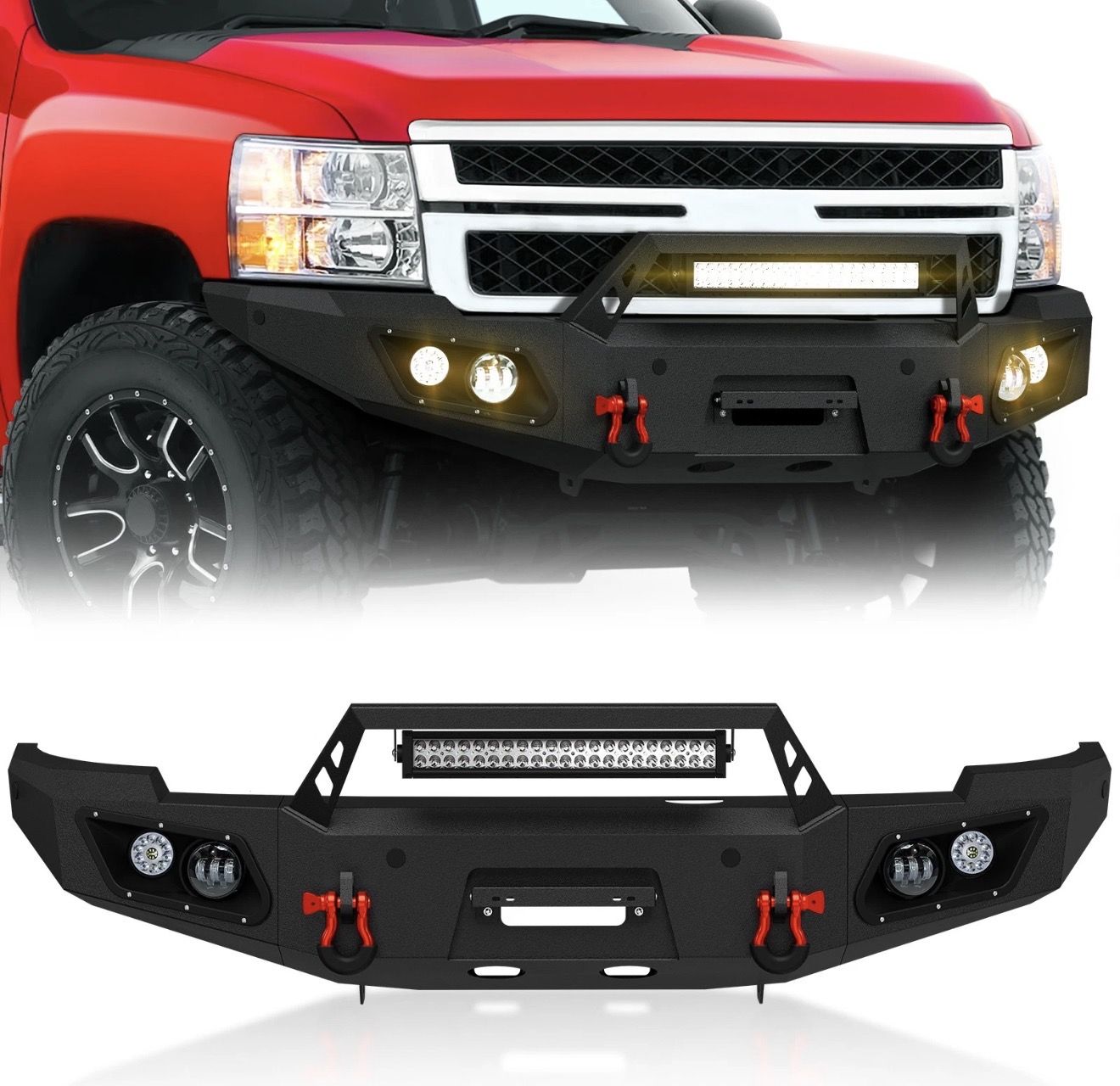Front Bumper for 11-14 Chevy Silverado 2(contact info removed) HD w/ Winch Plate, Sensor Holes Out pallet