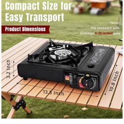  Camping Stove with Carrying Case, Portable Stove for Camping, Hiking, Emergencies, Tailgating Essentials,