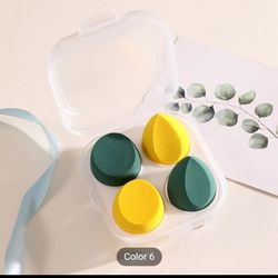 4 Pcs Beauty Eggs Transparent Box Flawless For Creams, Powders And Liquids