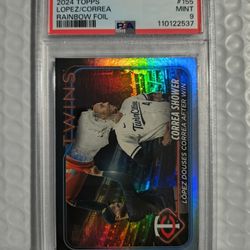2024 Topps Lopez/ Carlos Correa Rainbow Foil #155 PSA 9