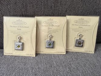 Hallmark Keepsake June Swarovski Crystal Charms Lot of 3