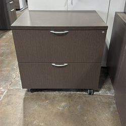 Lateral Files With Wheels In Dark Walnut Laminate