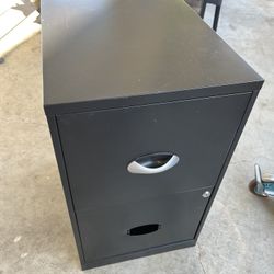 Metal File Cabinet- Two Drawers Black 
