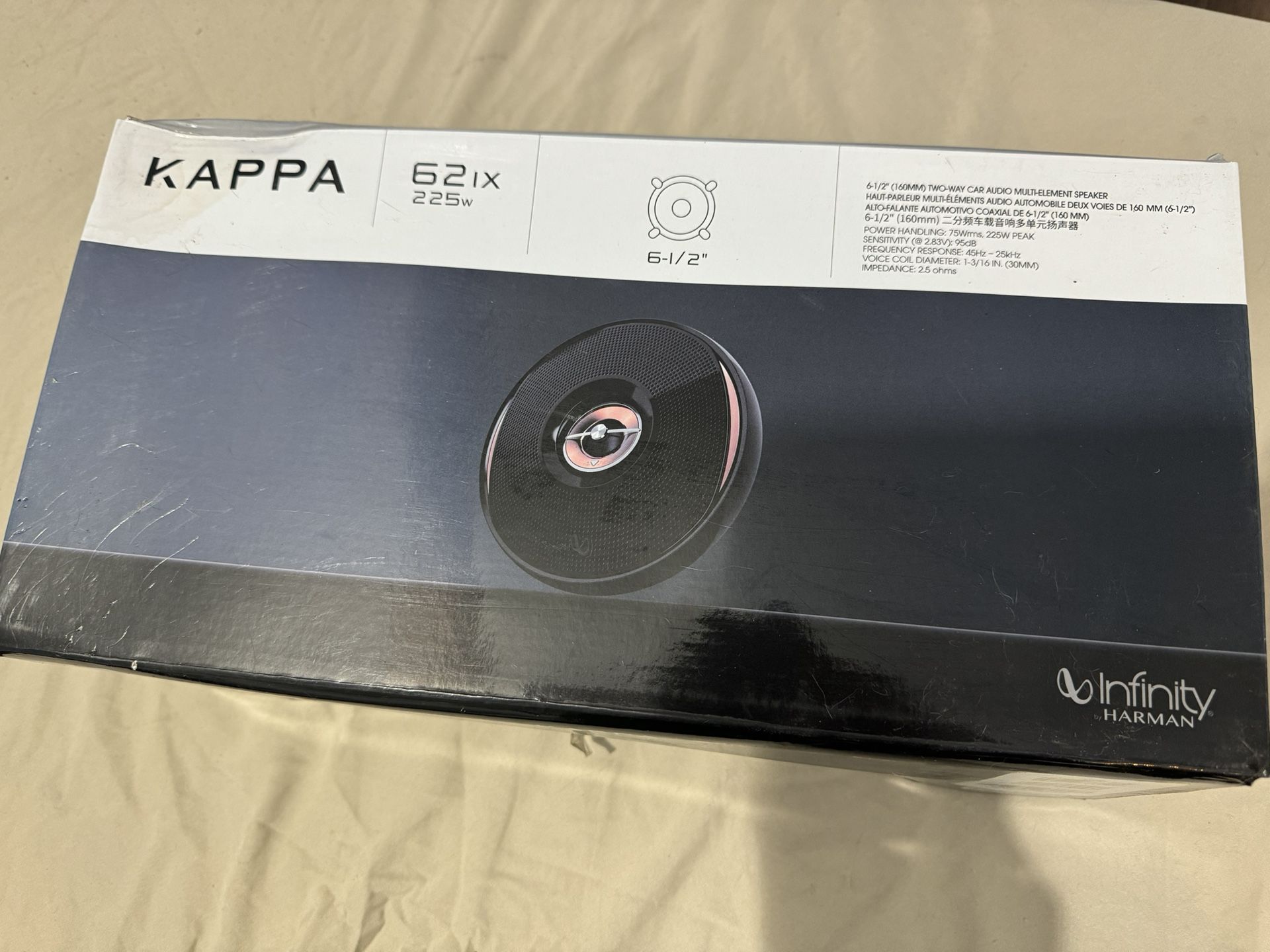 Infinity Kappa 62IX 6.5" 225 Watts Max (75 Watts RMS) 2-Way Coaxial Car Audio Stereo Multi Element Speakers with UniPivot Tweeters with Oversized 