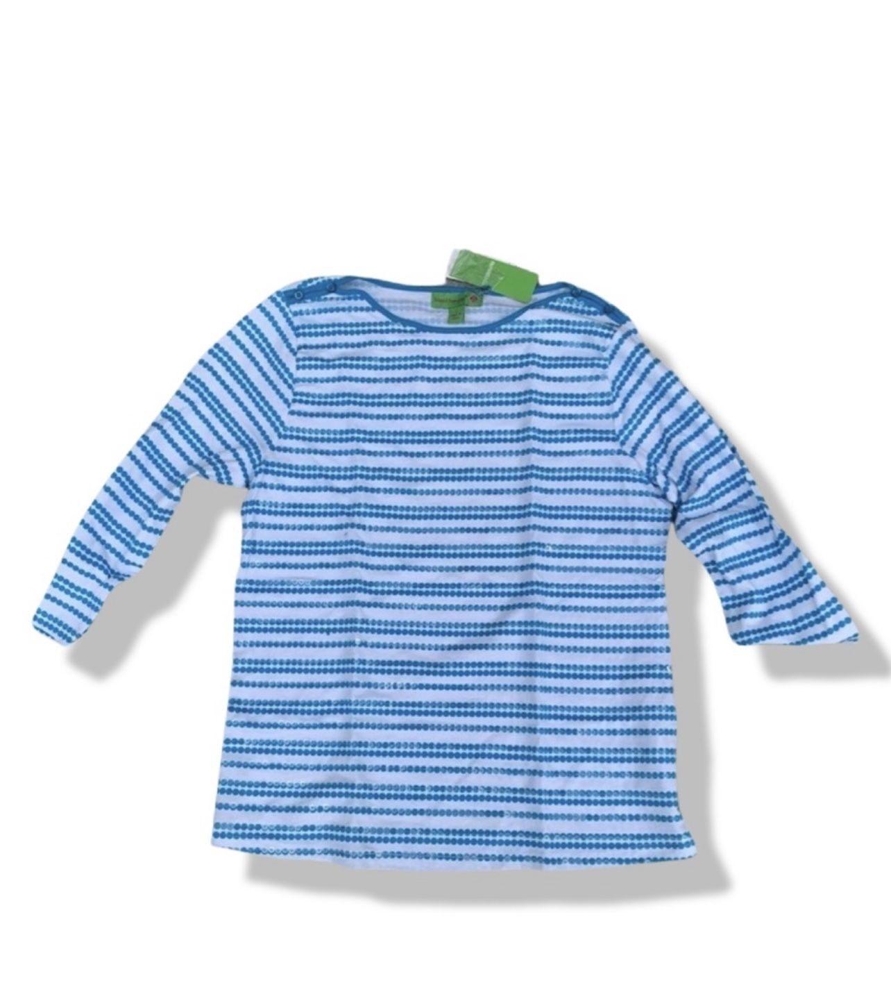 NWT Women’s Island Republic Blue Circle & Sequin Top