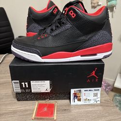 Size 11 - Air Jordan 3 Retro Crimson Red and Black