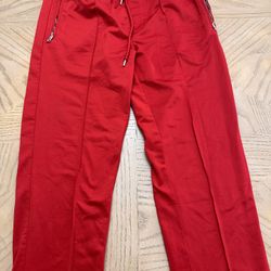 Men’s sweatpants/joggers red with silver zippers Size XL