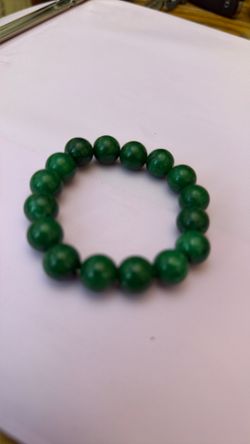 chinese real  dark green jade beans bangle bracelet
