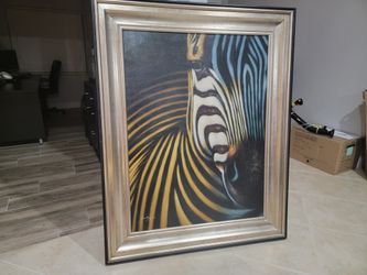 60"x48"x2.5" Zebra Painting Picture