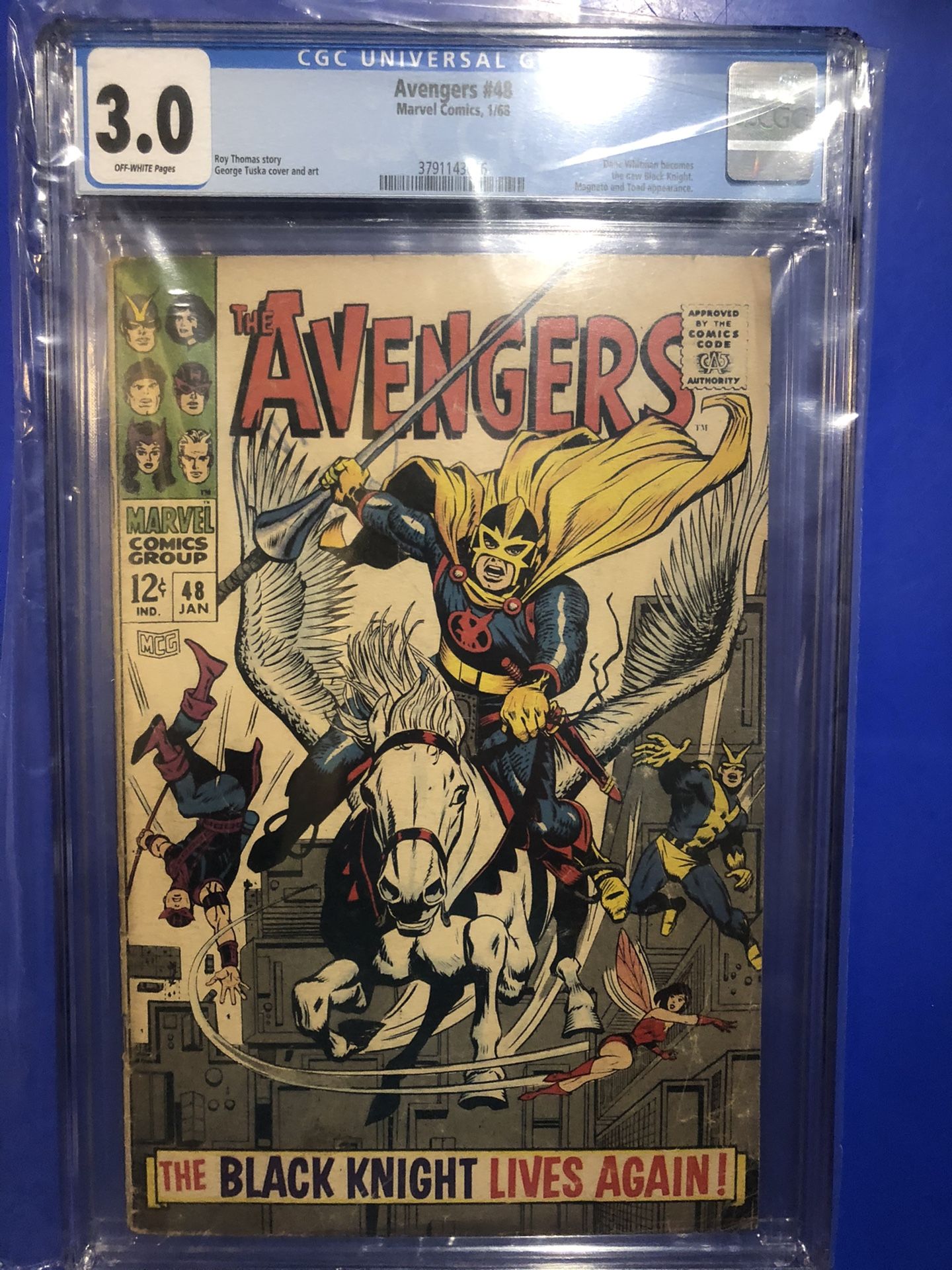 Avengers # 48 CGC 3.0 1st Dane Whitman Black Knight Eternals Marvel Comics 1968