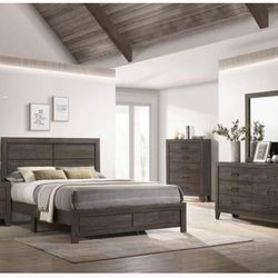 4- Pc Bedroom set Dresser,Mirror Nightstand (1) Queen size bed frame Not including Mattress and Box Sp