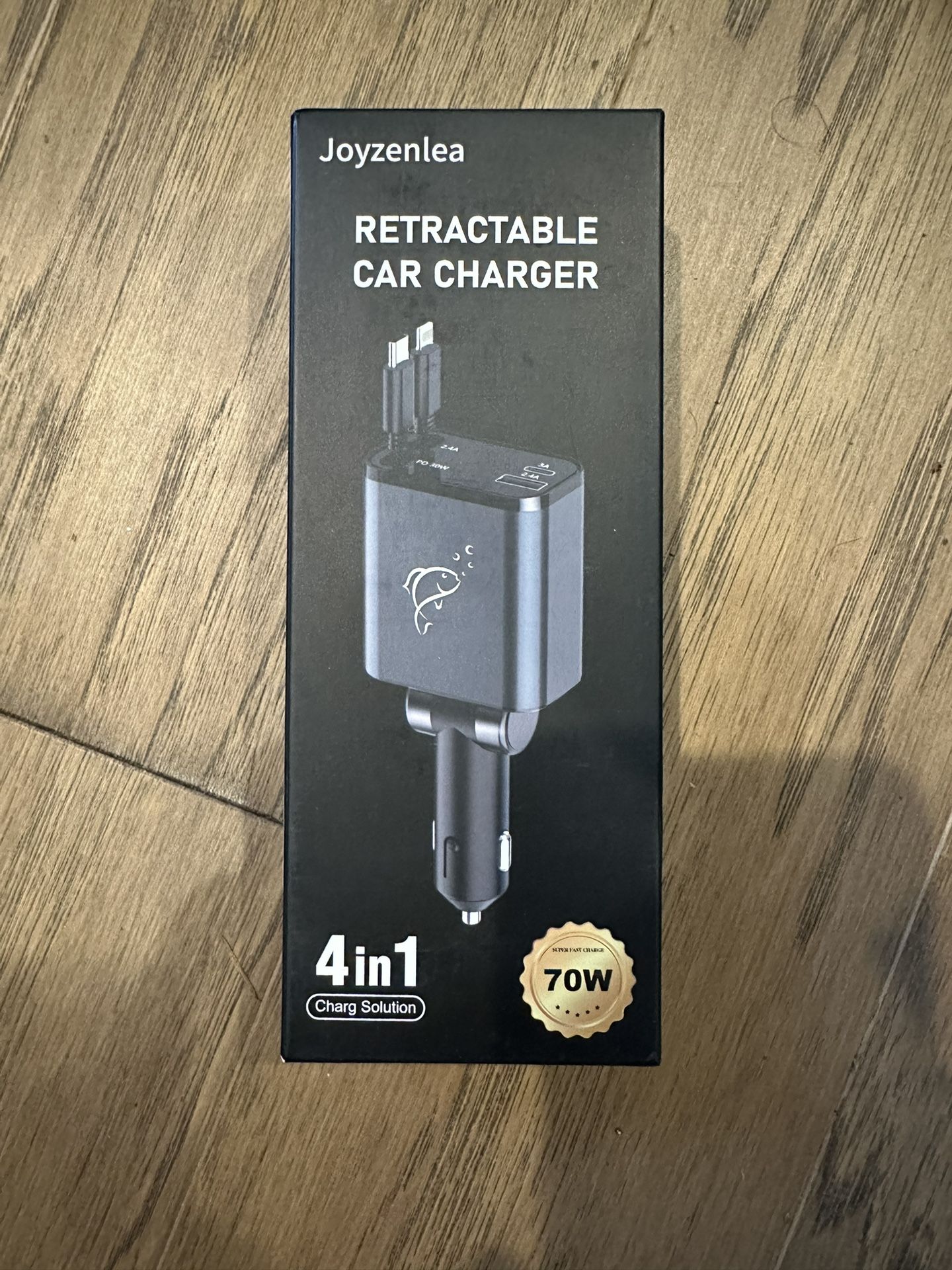 Retractable Car Charger, 70W 4 in 1 Retractable Car Charger with Cord, Fast Car Phone Charger Adapter Compatible with iPhone 16/15/14/13/12/11, Pixel,