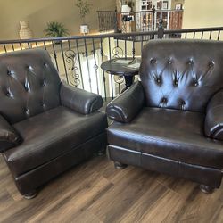 Faux Leather Chairs. Perfect Condition 