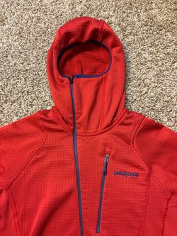 Patagonia R1 Regulator Grid Fleece Half Zip Pullover Hoodie Mens Size Small Red