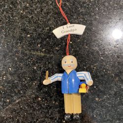 Midwest Wooden “I Love Grandpa” Miniature Figure Ornament