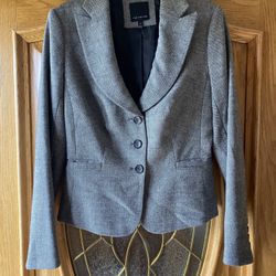 Women’s Gray Tweed Blazer; Size 8