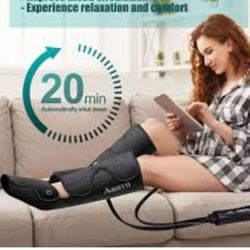 Masajeador de piernas con compresión de aire para circulación y relajación, máquina de masaje de pies y pantorrillas con controlador de mano, 2 modos,