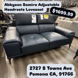 Abbyson Samira Adjustable Headrests Loveseat 