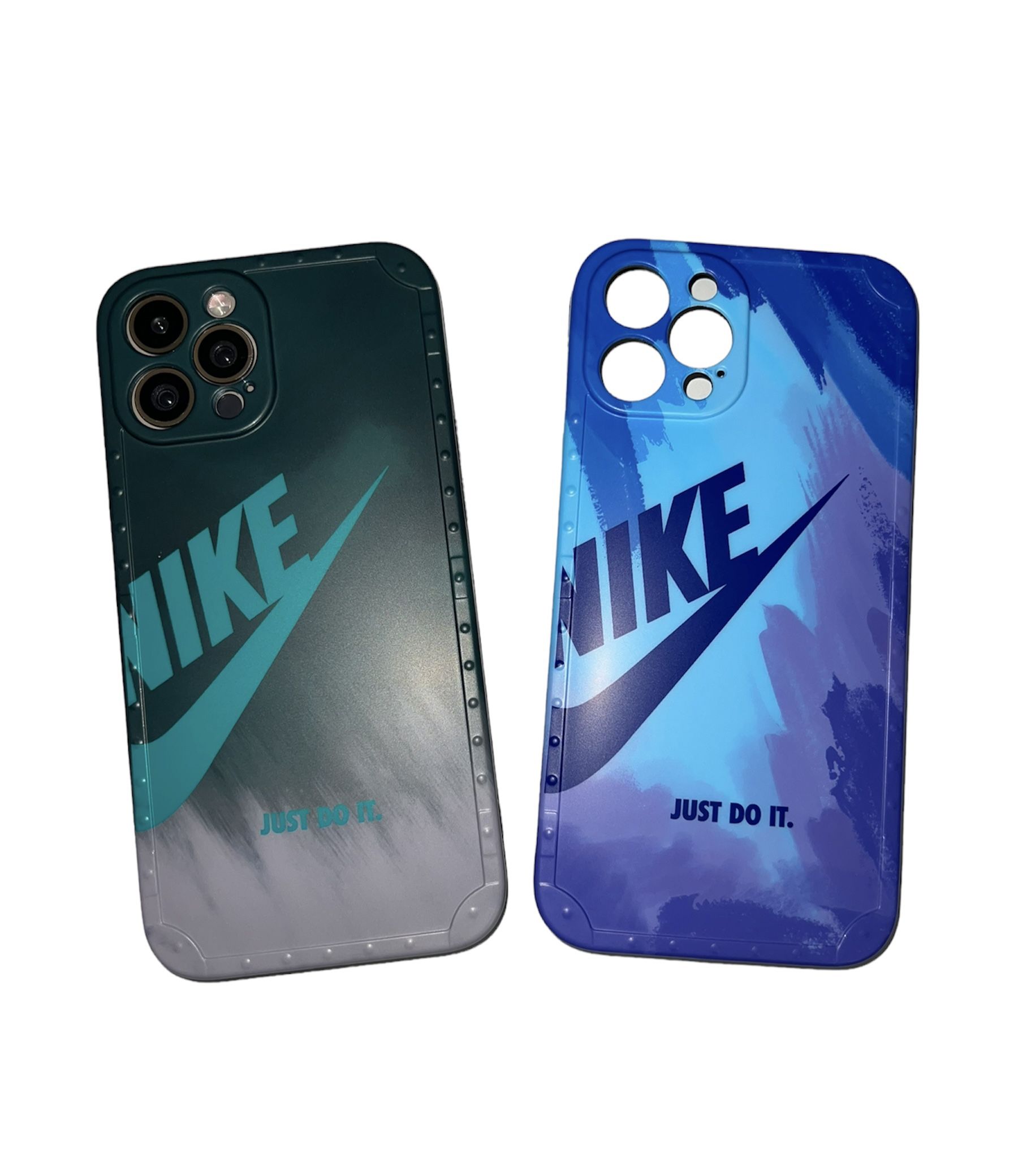 Nike iPhone Case Just Do It Swoosh Full Protective Blue/Green Apple Devices iPhone 13/12 Case iPhone Case 11/12/13 Pro Max