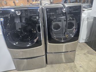 Lg  Signature Series Washer And Dryer Set Electric Extra Large Capacity Washer 5.5cu Dryer 9.5cu 30-day Warranty 