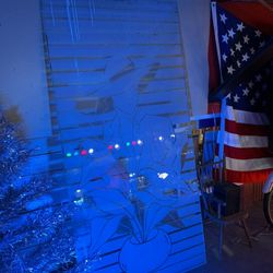 Large Etched Glass Art