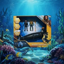 New DC Comics Action Figure Battle Set w/ Submarine Aqua man vs. Black Manta