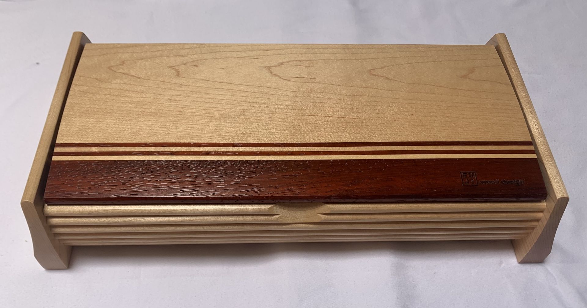 Japanese Style Handcrafted Wooden Jewelry Box - Padouk wood (Made in USA)