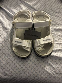 White Balenciaga Tourist Sandals