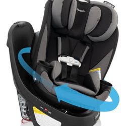 Evenflo Gold Revolve360 Slim 2-in-1 Rotational Car Seat with SensorSafe (Obsidian Black)