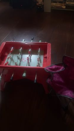 American Girl Foosball table and chair
