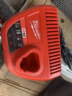 Milwaukee Genuine OEM 48-59-2401 M12 Lithium Ion 12 Volt Battery Charger w/LED Indicating, Red