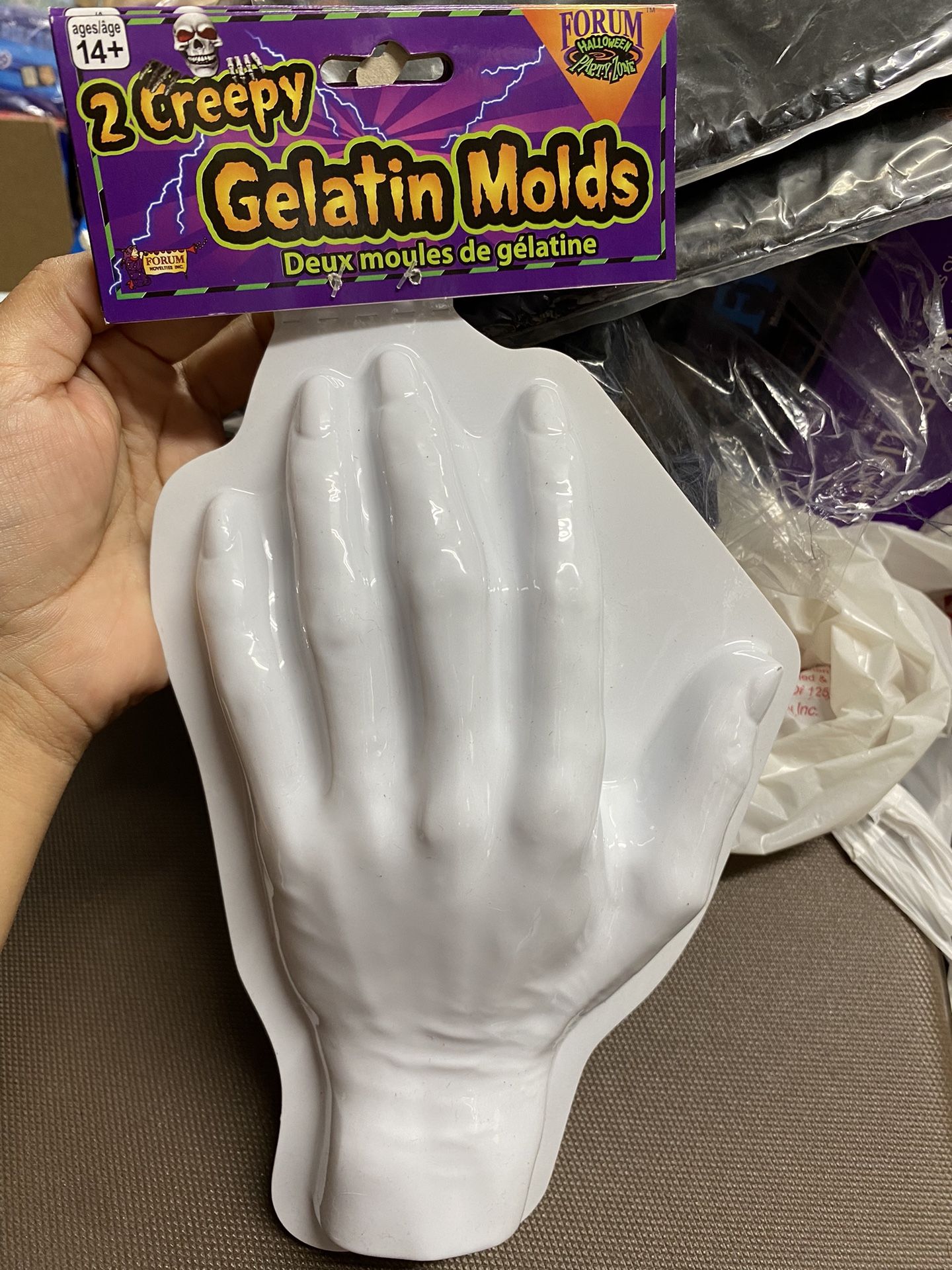 New, 2 Piece Creepy Hands Gelatin Molds