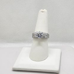 Brand New Sterling Silver 925 Round Gemstone Ring 