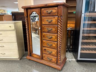 Spanish Colonial Revival Mirrored 7-Drawer Wardrobe