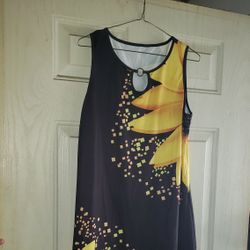 Polyester  Dress w/center ring Sz L
