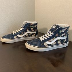 Vans Old Skool Sk8 Hi Blue Hula Dancers Hawaiian Men's Size 10.5 Women's Size 12