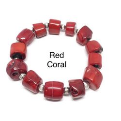 Red Genuin Coral Stretchy Bracelet RARE LAST ONE