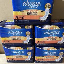 $4 Each, Always Maxi Extra Heavy Overnight Pads,size4, $28ct