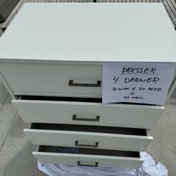 WHITE DRESSER 4 Drawer/Nice! Clean!