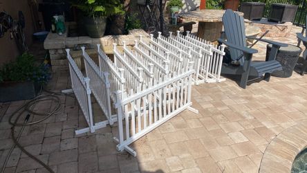 White Vinyl Picket Fence Panels Set