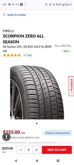 Parelli Scorpion tire 245/50/R20
