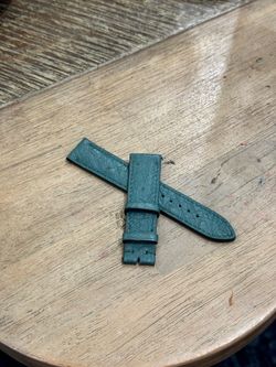 Handmade ostrich leather watch band strap green size 20mm