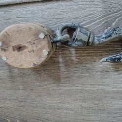 Antique? Vintage Wooden & Iron Pulley Block