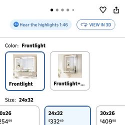 TokeShimi 24x32 Anti-Fog Led Medicine Cabinet 