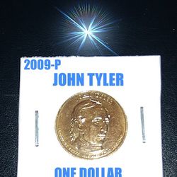 2009-P BEAUTIFUL RARE GOLDEN JOHN TYLER 10TH PRESIDENTIAL DOLLAR !