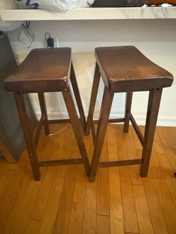 Bar stool - Price listed is for 1 wood bar stool have 2 available.