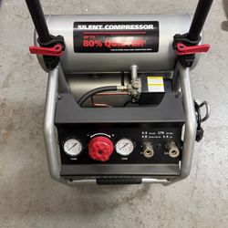 4.5 Gal. 175 PSI Portable Electric Oil-Free Quiet Twin Stack Jobsite Air Compressor w/Rubber Wheels and 2-Quick Couplers