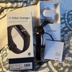 Fitbit Charge 3 Advanced Fitness Tracker With Box And Charger 