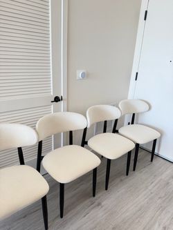 Cream Upholstered Dining Chairs – Set of 4